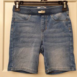 Pull on denim shorts